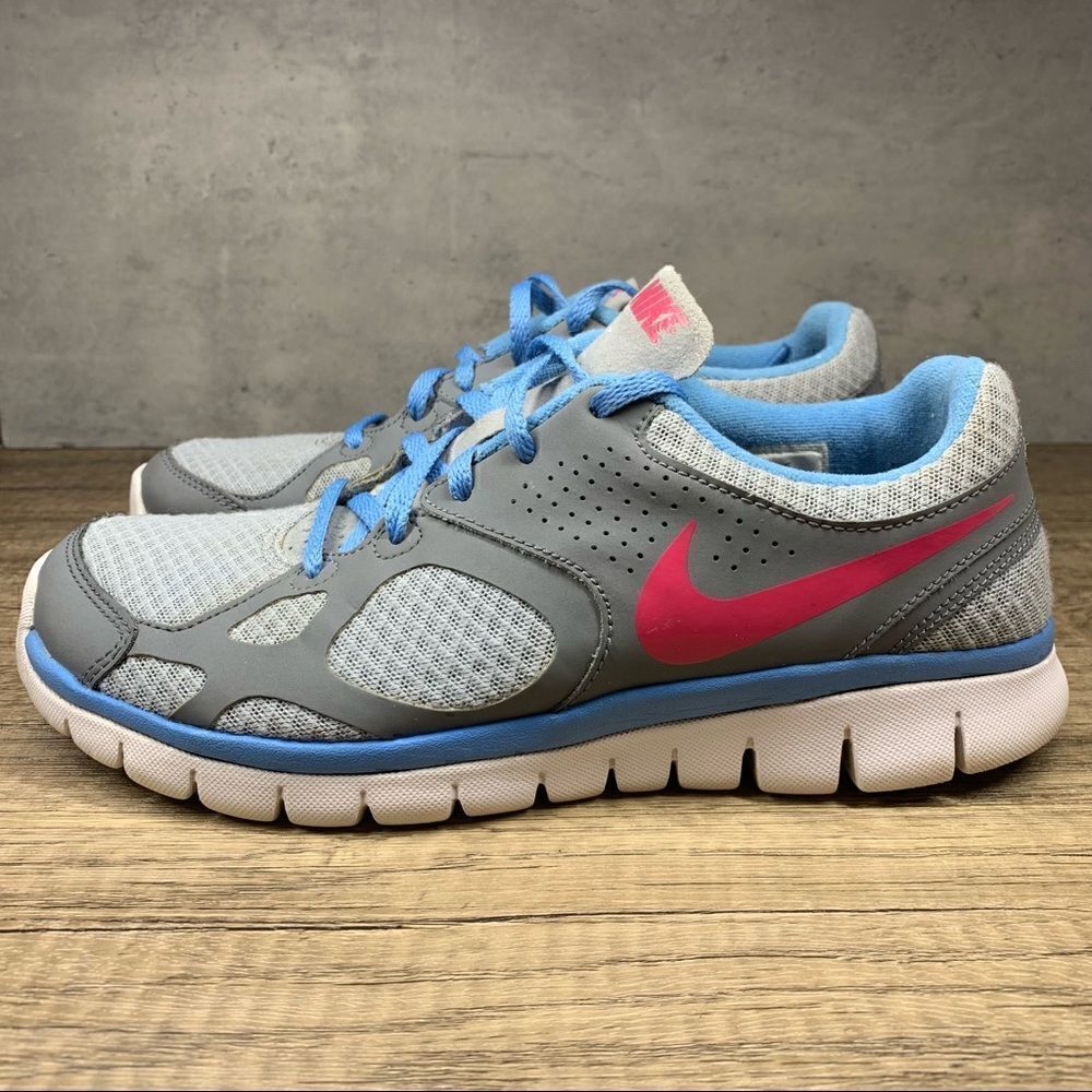 Nike Women's Size 8.5~Flex Run~Gray/Pink/Sky Blue Running Shoes